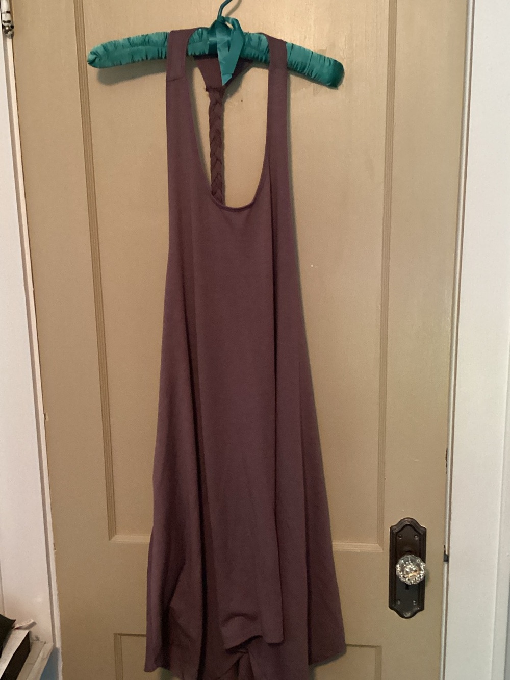 Three Bird Nest Mauve Backless Braided Strap Tank Dress